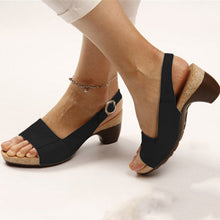 Load image into Gallery viewer, Women's Elegant Low Chunky Heel Comfy Sandals