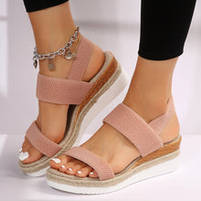 Load image into Gallery viewer, Stretch Peep Toe Casual Side Hollow Slope Bottom Sandals
