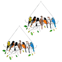 Load image into Gallery viewer, Birds Stained Glass Window Hangings
