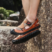 Load image into Gallery viewer, Men Leather Sports Canyoning Waterproof Sandals
