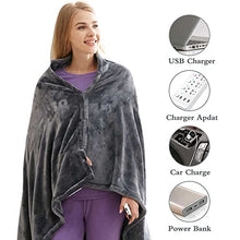 Load image into Gallery viewer, Electric Heated Outer Blanket Heated Shawl
