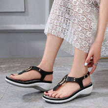 Load image into Gallery viewer, Ladies Rubber Sole Casual Wedge Sandals
