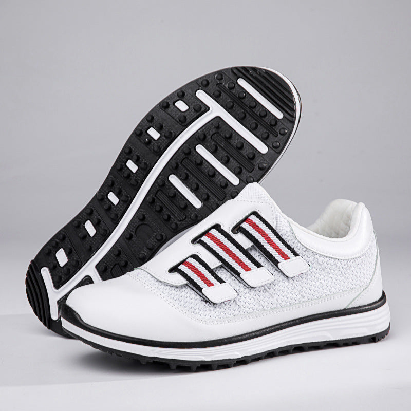 Unisex low-top golf shoes with velcro fly mesh