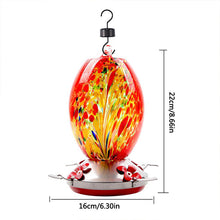 Load image into Gallery viewer, Hummingbird Feeder Hand Blown Glass
